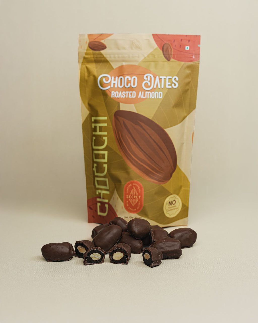 Choco dates roasted almond Pack of 10
