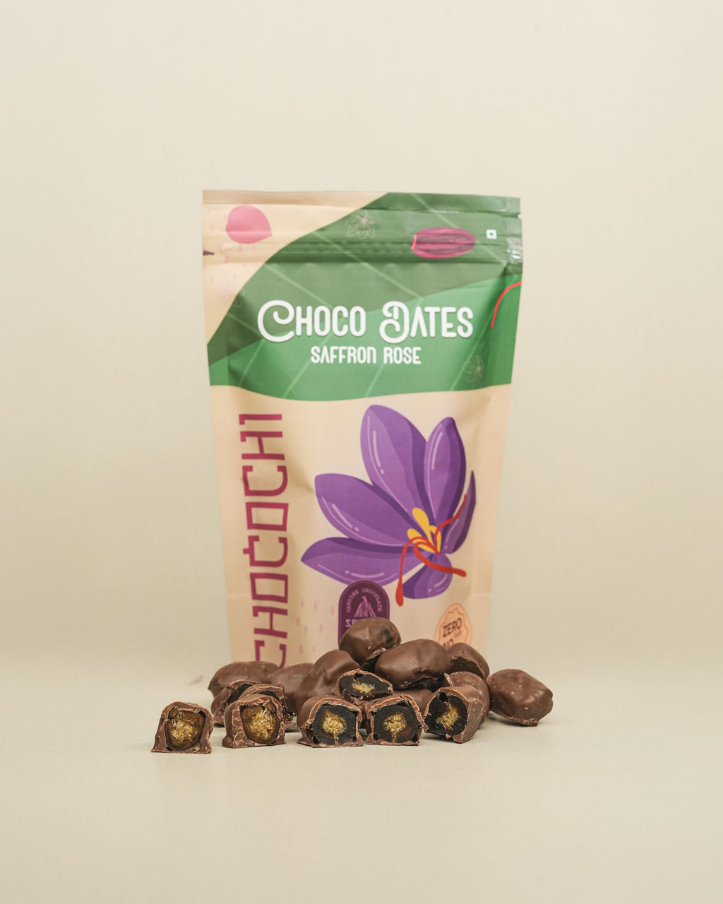 Choco date no added sugar saffron rose Pack of 10