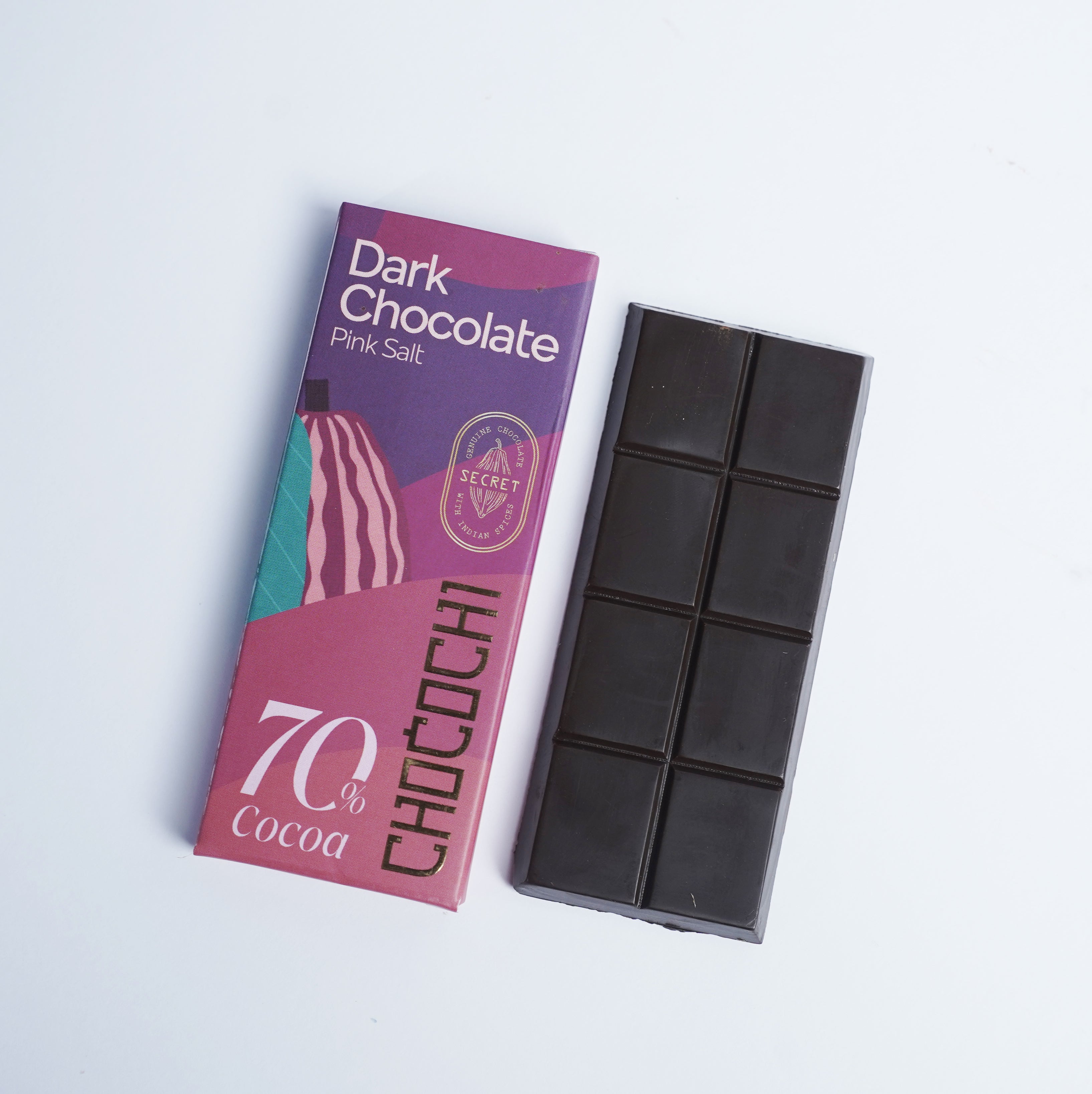 Dark chocolate pink salt 70%