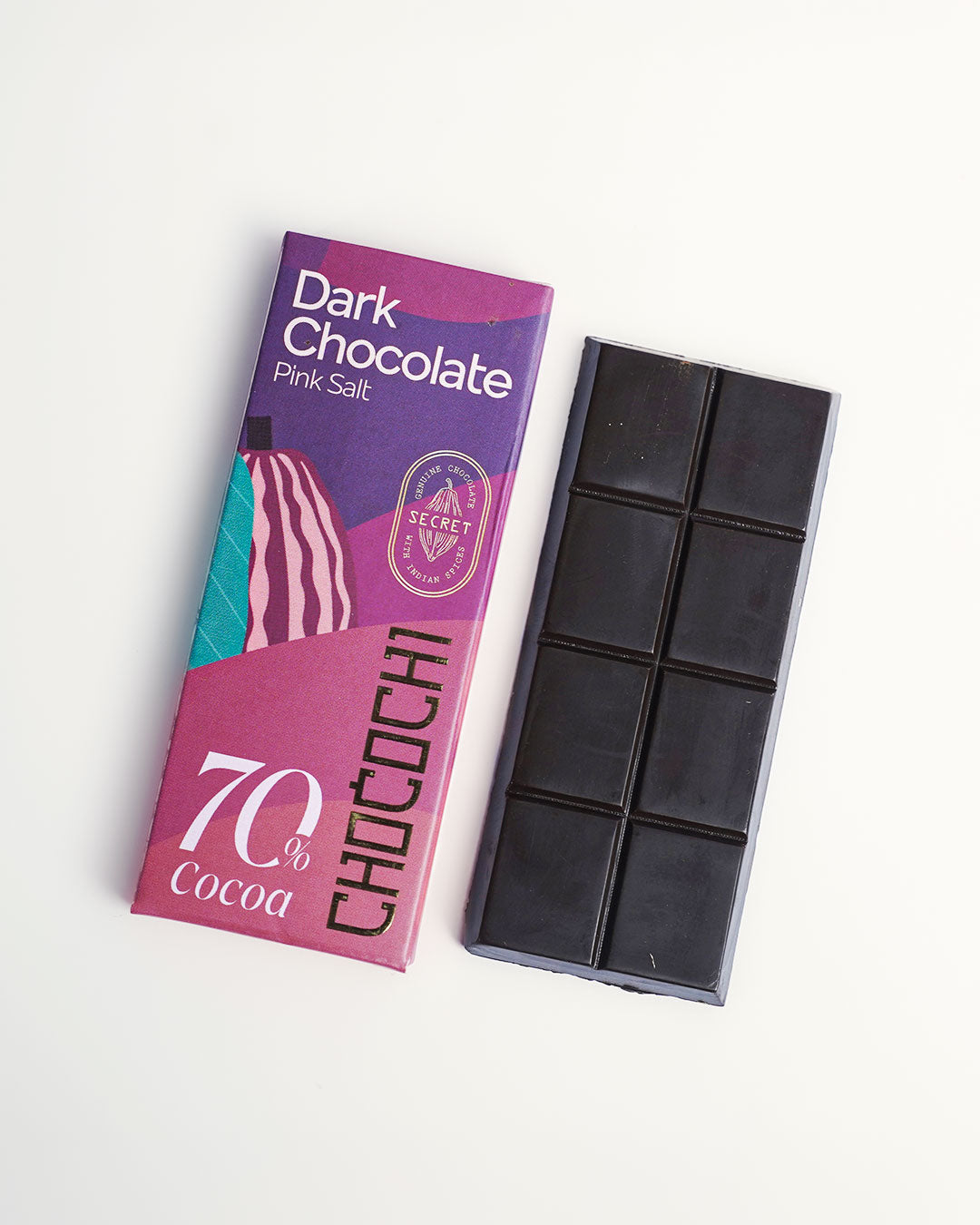 Dark chocolate pink salt 70%